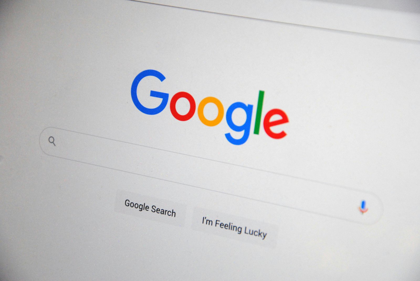 Écran affichant la page de recherche de Google