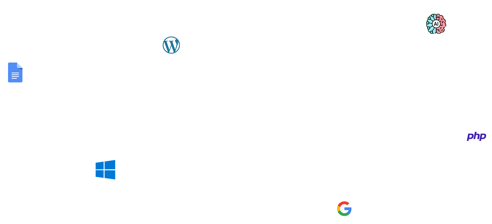 Logos divers resprésentant des outils pour le web